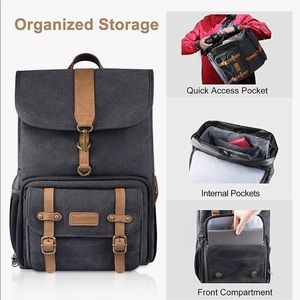 DSLR camera and laptop backpack